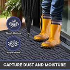 Mibao Front Door Mat, Heavy Duty Durable Welcome Mat for Outdoor Indoor, Dirt Trapper Waterproof Super Absorbent Door Mat for Entryway Outside Patio Porch,73" x 46", Navy