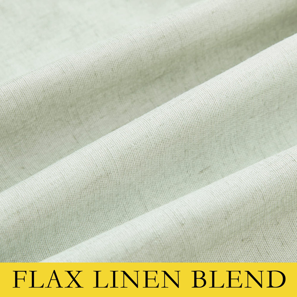 NICETOWN Sage Green Living Room Completely Shaded Linen Textured Draperies, 2 Pieces, W62 x L84, Privacy Protection & Noise Reducing Ring Top Drapes, White Lined Insulated Window Treatment Curtains