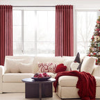 Burgundy Curtains for Living Room Back Tab Modern Farmhouse Semi Sheer Burgundy Curtains 90 inches Long 2 Panels Set Muted Neutral Window Curtain for Dining Room Bedroom 52x90