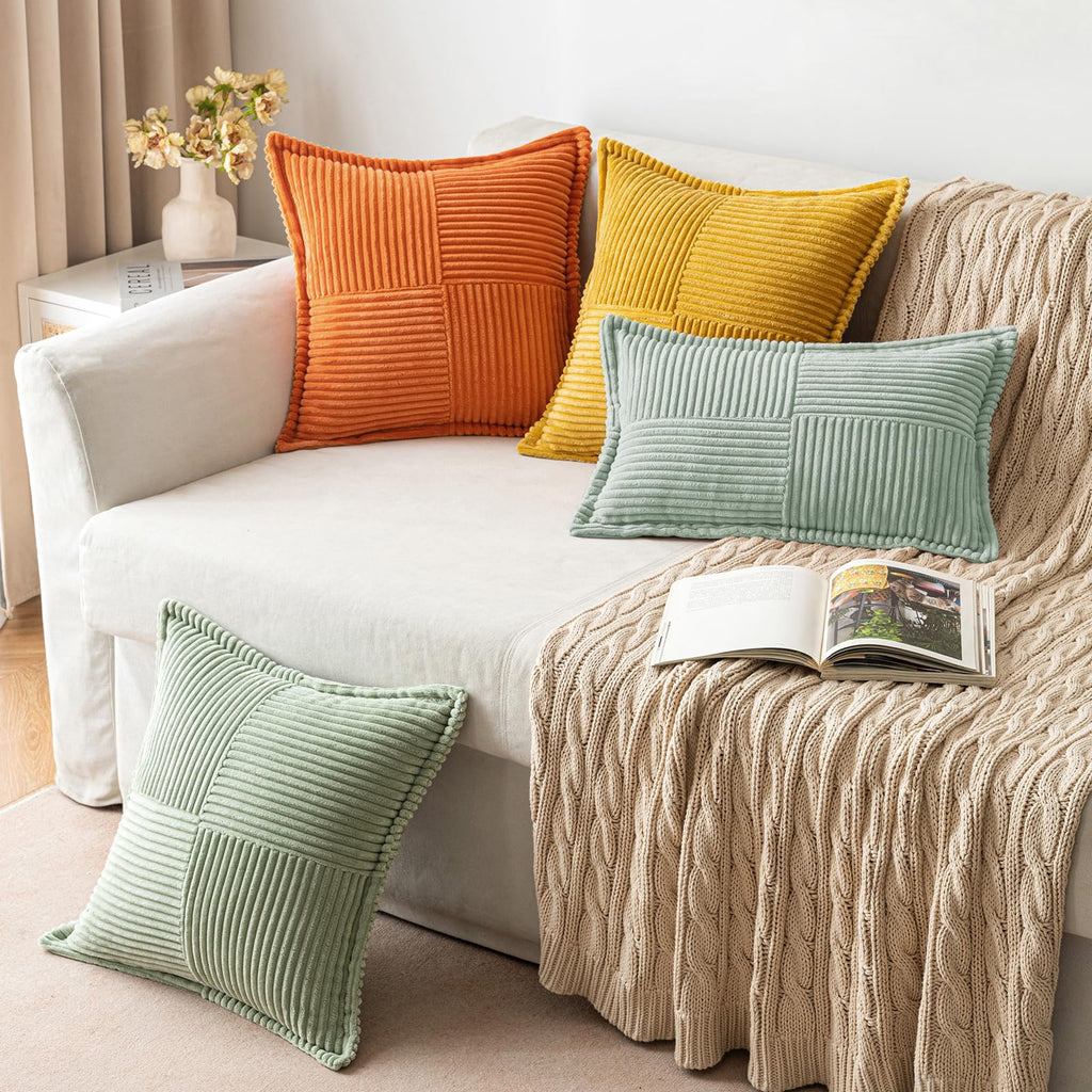 MIULEE Decorative Throw Pillow Covers for Couch 18x18 Inch Greyish Green