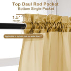 Chyhomenyc Gold Sheer Curtains 84 Inches Long 2 Panels, Light Filtering Gold Curtains for Living Room, Soft Gentle Voile Rod Pocket Bedroom Window Drapes, 59Wx84L Inch, 2PCS