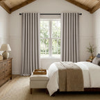 MIULEE 100% Blackout Linen Curtains for Bedroom 42 x 84 Inch Greige 2 Panel