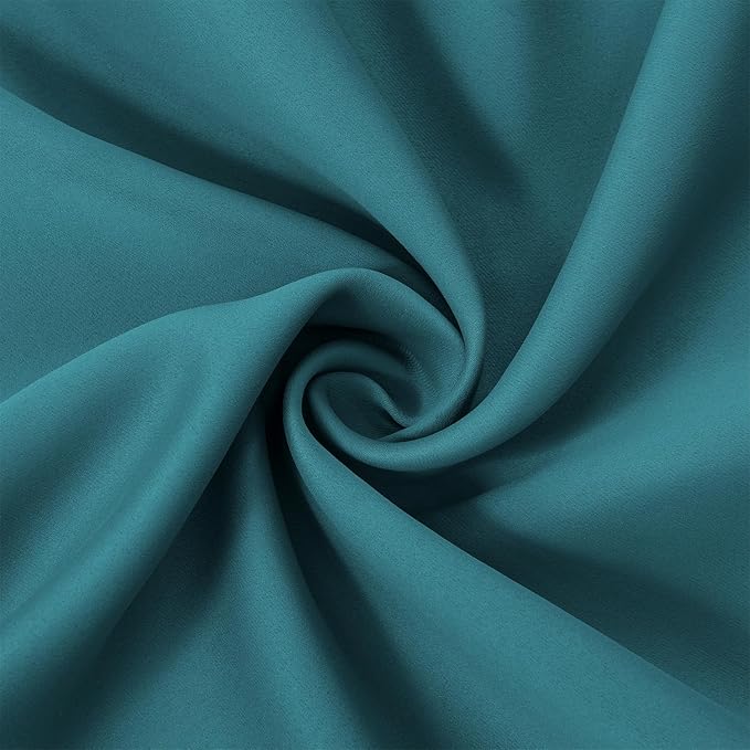 LEMOMO Blackout Curtains 66 x 95 inch/Sea Teal Curtains Set of 2 Panels/Thermal Insulated Room Darkening Bedroom Curtains