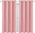 LEMOMO Pink Blackout Curtains 66 x 63 Inch Length/Set of 2 Curtain Panels/Thermal Insulated Room Darkening Blackout Curtains for Bedroom