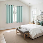MIULEE Aqua Blackout Curtains for Bedroom Living Room 54 Inches Long 2 Panels, Thermal Insulated Room Darkening Drapes Solid Grommet Noise Reduction Light Blocking Window Treatments 40x54 Inch