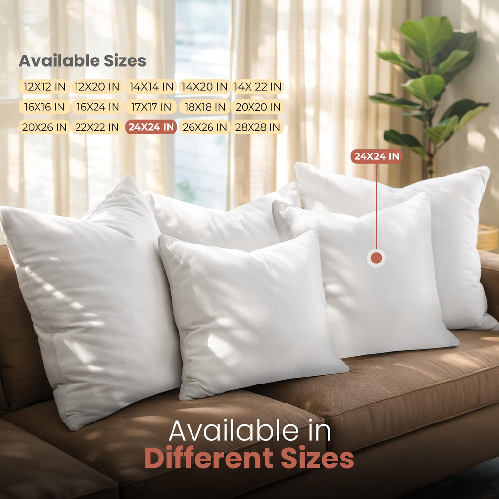 Utopia Bedding 24x24 Pillow Inserts, White Throw Pillows for Couch, 2 Pack
