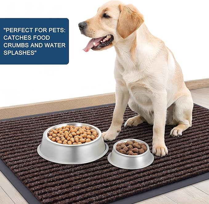 OLANLY Front Door Mat Indoor Outdoor Entrance, 2-Pack 59 x 23 Inch, Waterproof Heavy Duty Doormat, Fade Resistant, Low Profile, Easy Clean Patio Porch Welcome Floor Mats for Entry, Tan