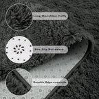 Chicrug Soft Area Rugs for Bedroom Living Room Plush Fluffy Rug 5x8 Feet, Shag Furry Area Rug Carpet Non Shedding for Nursery Children Kids Girls Room Home Decorative, Dark Grey