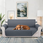 Reversible Sofa Covers Couch Cover Furniture Protector for Dogs Elastic Straps Water Resistant(Sofa,Dark Blue/Dark Blue)