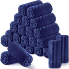 Buryeah 24 Pcs Flannel Throw Blanket Bulk 50 x 60 in Sleepover Blanket Outdoor Wedding Throw Lightweight, Oeko-tex Standard 100 Certified for Sofa Homeless Gifts (Navy)