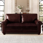ANARACHON Leather Look Couch Cushion Covers Sofa Seat Slipcovers Sets Couches Furniture Protector for Sectional Armchair Loveseat Pets Kids Stretch Spandex Fabric (1 Cushion Loveseat, Burgundy)