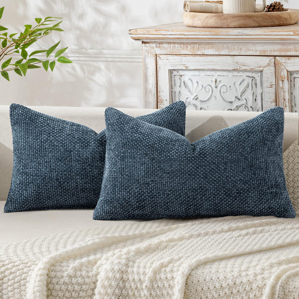 MIULEE Decorative Neutral Beige Euro Sham Pillow Covers 24x24 Inch 2 Pack