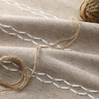 Boho Blackout Curtains 90 Inches Long Brown Linen Blend 2 Panels with Tassels and Cotton Embroidery, Farmhouse Vintage Rustic Rod Pocket Drapes for Living Room or Bedroom