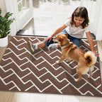 OLANLY Front Door Mat, Non-Slip Rubber Backing, Dirt Resistant and Absorbent, Washable, Easy to Clean Low-Profile Indoor Doormat for Back Door, Entryway, Inside Entrance, 48x32, Coffee