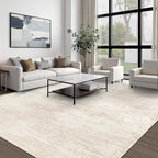 Area Rugs 8x10 for Living Room: Washable Rug Modern Abstract Neutral Soft Non-Slip Low-Pile Indoor Large Carpet for Bedroom Dining Room Playroom Home Office (Beige, 8'x10')