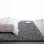 TWINNIS Super Soft Shaggy Rugs Fluffy Carpets, 5x8 Feet, Indoor Modern Plush Area Rugs for Living Room Bedroom Kids Room Nursery Home Decor, Upgrade Anti-Skid Rectangular Fuzzy Rug, Gray