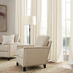 RYB HOME Cream Velvet Curtains 96 inches for Bedroom Living Room