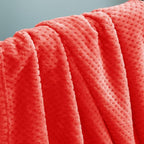Exclusivo Mezcla Fleece Throw Blanket, Super Soft and Warm Blankets for Couch, Sofa and Bed Waffle Textured, Cozy, Fuzzy and Lightweight (Coral Orange, 40x50 Inches)