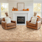 Pionblank Large Area Rug for Living Room 10x14, Fuzzy Modern Shag Rug, Fluffy Plush Non Slip Soft Furry Carpet for Bedroom Kids Room Nursery Teens Dorm Home Decor, Camel