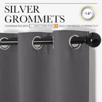 NICETOWN Grey Blackout Curtain Panels for Bedroom, 2 Panels, W29 x L30-inch, Thermal Insulated Grommet Top Blackout Draperies and Drapes for Basement