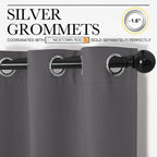 NICETOWN Blackout Curtain Panels for Bedroom, Grey, 2 Panels, W29 x L20-inch, Thermal Insulated Grommet Top Blackout Draperies and Drapes for Basement