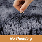 Super Soft Circle Rugs for Girls Princess Castle Toddlers Play Tent 5 Diameter Area Rugs for Kids Bedroom Baby Room Decor Round Shag Carpets(Φ5, Dark Grey Tie-Dyed)
