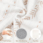 Nakagishi Area Rug Living Room Rugs: 4x6 Soft Machine Washable Boho Neutral Farmhouse Stain Resistant Moroccan Indoor Floor Carpet for Bedroom Nursery Kids Entryway Kitchen Entry Bedside Home- Brown