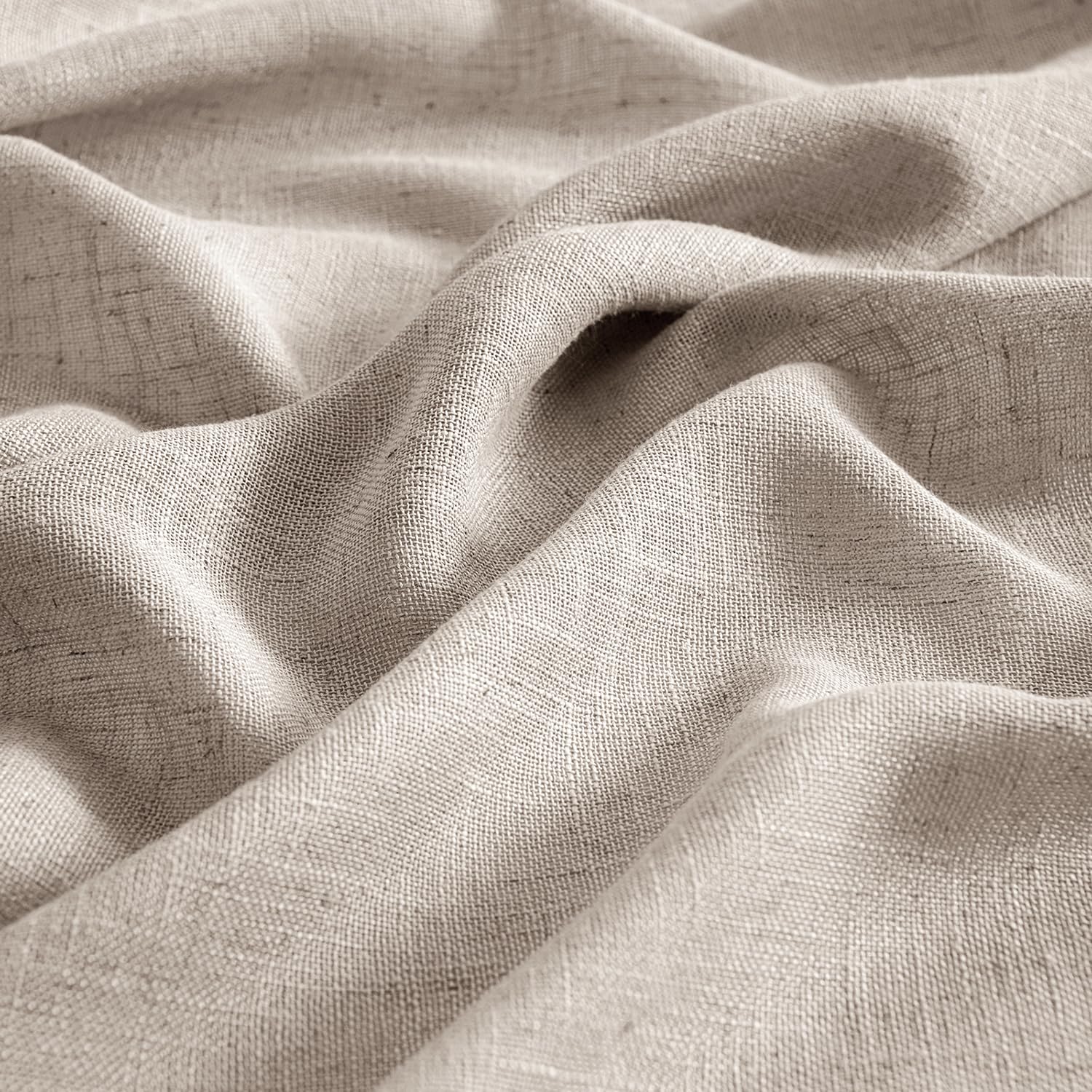MIULEE Natural Linen Curtains 52x54 Inch Length for Bedroom Living Room