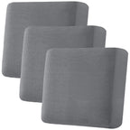 H.VERSAILTEX Super Stretch Individual Seat Cushion Covers, Thick Jacquard Textured Twill Fabric (3 Piece XL Sofa Cushion Covers, Grey)