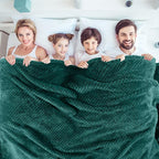 Newwiee 4 Pcs Flanne Fleece Throw Blanket for Bed Couch Large 3D Waffle Textured Soft Blanket Winter Warm Lightweight No Shedding No Pilling Decorative Throw, 50x60 Inch(Gradient Green)