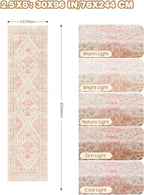 Kitchen Runner Rug Non Slip Washable 2.5x8, Soft Low Pile Entryway Rug Runners for Hallways,Carpet Runner for Living Room,Kitchen, Laundry, Bathroom(Pink,2.5'x8')