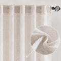 MIULEE White Linen Curtains 90 Inch Length 2 Panels for Bedroom Living Room, Soft Thick Linen Textured Natural Window Drapes Semi Sheer Light Filtering Back Tab Rod Pocket Burlap Look Decor, W37xL90