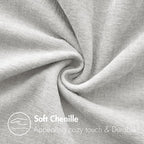 MIULEE Pack of 2 Light Gray Throw Pillow Covers 18x18 Inch Soft Chenille Pillow Covers for Sofa Living Room Couch Solid Dyed Cases