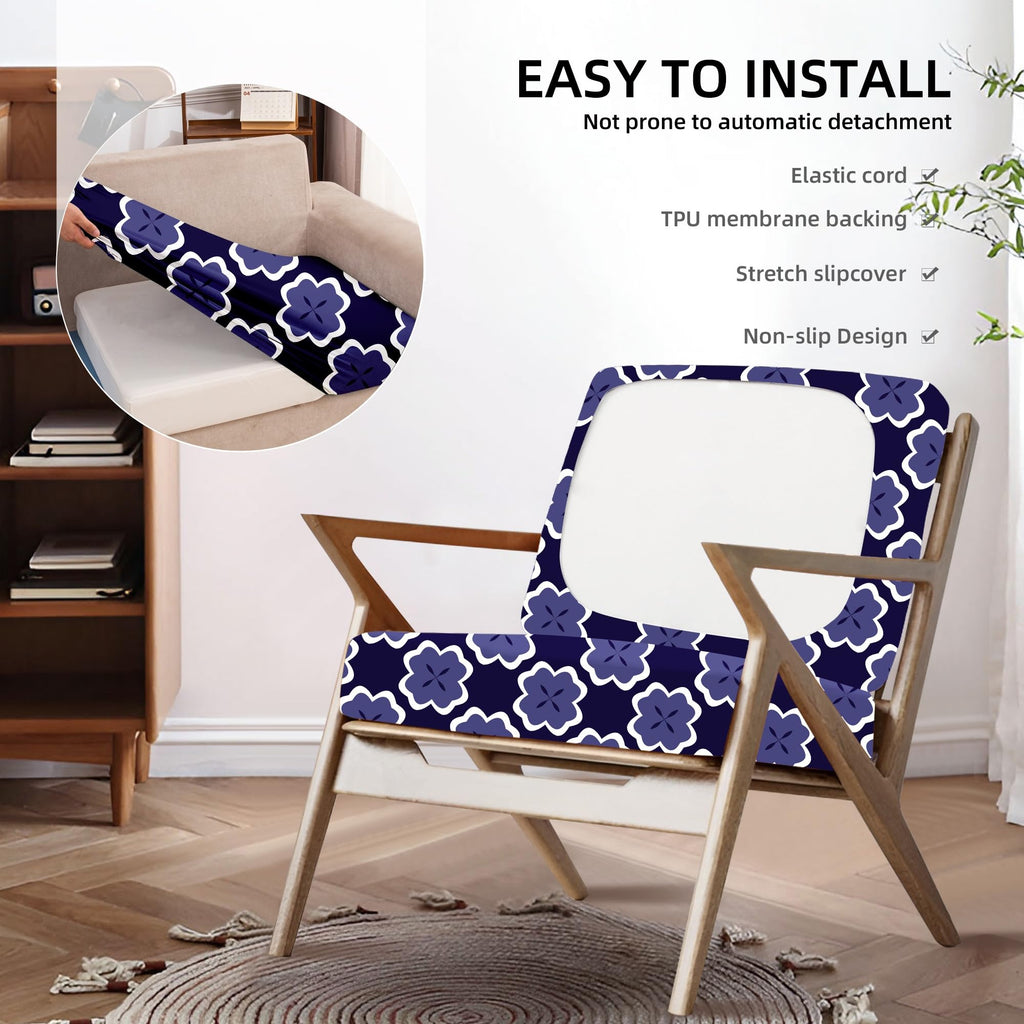 DREAHOTEXTIL 8Pcs Outdoor Cushion Covers, Elastic Patio Cushion Covers