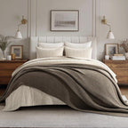 EVERGRACEHOME Chunky Chenille Knit Throw Blanket for Couch, Soft Luxurious Oversized Queen Moss Stitch Blanket for Bed, Cozy Farmhouse Knitted Throw for Sofa, Mocha Brown, 90" x 90"