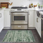 Lansny Modern Abstract Entryway Rug Indoor 2x3 Washable Rug Non-Slip Soft Small Area Rug Forest Green Kitchen Mats Thin Print Faux Wool Floor Carpet Throw Rugs for Entrance Bedroom