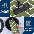 OLANLY Front Door Mat, Non-Slip Rubber Backing, Dirt Resistant and Absorbent, Washable, Easy to Clean Low-Profile Indoor Doormat for Back Door, Entryway, Inside Entrance, 40x32, Green