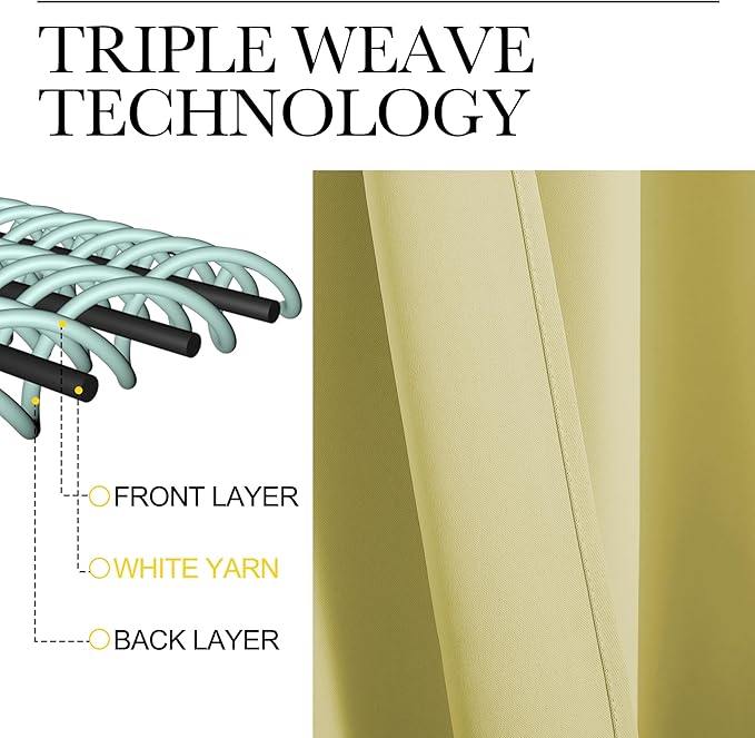 NICETOWN Blackout Curtains for Bedroom, Blackout Curtain Panels, Paler Yellow, 1 Pair, 70 by 63-inch, Window Treatment Energy Saving Thermal Insulated Solid Rod Pocket Blackout Drapes/Draperies