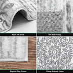 HEBE Hallway Runner Rug 2'x10' Washable Vintage Distressed Area Rugs Non Slip Laundry Rug Runner Boho Floor Carpet Runners for Hallways Entryway Laundry Room Kitchen Bathroom
