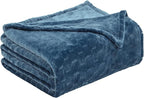 TOONOW Fleece Blanket Super Soft Plush Throw Blanket 50" x 60" Cozy Fuzzy Bed Blankets Geometric Pattern Comfy Microfiber Flannel Blankets for Couch, Bed, Sofa, Navy Blue