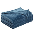 TOONOW Fleece Blanket Super Soft Plush Throw Blanket 50" x 60" Cozy Fuzzy Bed Blankets Geometric Pattern Comfy Microfiber Flannel Blankets for Couch, Bed, Sofa, Navy Blue
