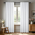 Deconovo Pure White Curtains for Living Room, Back Tab and Rod Pocket Curtain for Bedroom 84 Inches Long for Sliding Door, 42x84 Inch, 2 Panels