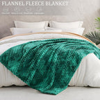 Exclusivo Mezcla Fleece Throw Blanket for Couch, Extra Large Fuzzy Tie-dye Teal Bed Blankets, Soft Cozy Plush Sofa Throws for All Seasons, 50x70 Inches
