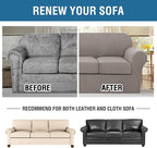 H.VERSAILTEX 4 Piece Stretch Sofa Covers for 3 Cushion Couch Covers for Living Room Furniture Slipcovers (Base Cover Plus 3 Seat Cushion Covers) Upgraded Thicker Jacquard Fabric (Sofa, Taupe)