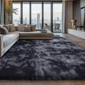 10X14 Large Area Rugs for Living Room Bedroom,Big Shag Rug for Bedroom Dorm,Soft Fluffy Indoor Carpet Plush Rugs for Living Room Home Decor(Mottling Black, 10X14 Feet)