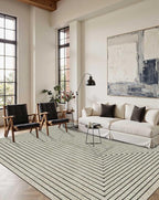 Latte&Fog 6x9 Area Rugs for Living Room Bedroom, Beige Modern Abstract Washable Rug, Boho Non Slip Low Pile Carpet for Indoor Dining Room, Office, Dorm, Classroom, Farmhouse and Kids Room - Beige
