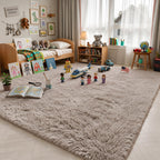 Area Rugs10x14 for Living Room,Beige Large Shaggy Carpet Plush Furry Rug