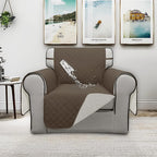 ISSUNTEX Double Protection 100% Waterproof Chair Sofa Cover for Living Room, Reversible Furniture Protector for Dogs, Pets, Kids (Chair, Camel/Ivory)