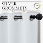 NICETOWN Room Darkening Curtains for Living Room - Easy Care Solid Thermal Insulated Grommet Room Darkening Curtains/Panels/Drapes for Bedroom (2 Panels, 55 by 78, Greyish White)
