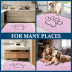 OLANLY Dog Door Mat for Muddy Paws 30x20, Paw Print Design, Absorbs Moisture and Dirt, Absorbent Non-Slip Washable Doormat, Quick Dry Chenille Mud Mat for Dogs, Entry Indoor Entryway Carpet, Pink
